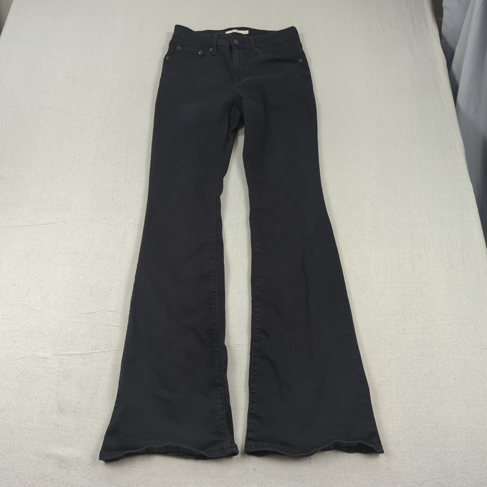 Levis Jeans Womens 28 Black 726 Flare Stretch Casual Boho Hippie‎